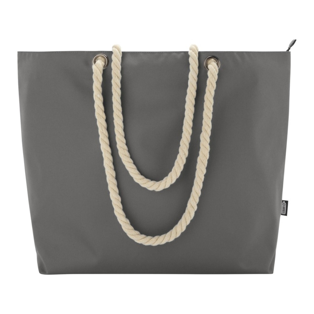 Panama пляжная эко-сумка-холодильник из переработанного материала, с ручками-шнурками 23L, серый