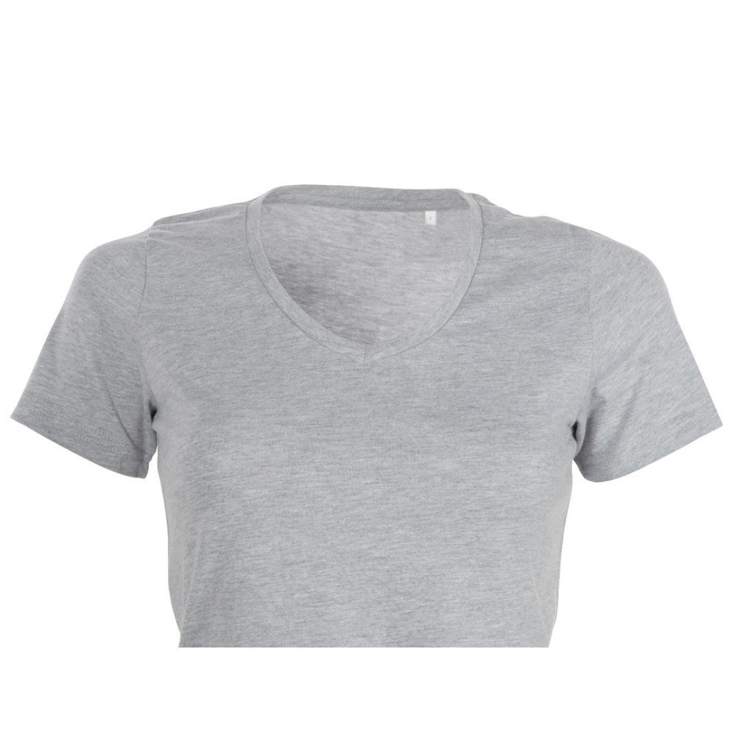 Футболка "Heavy Super Club N" женская с V-образным вырезом, серый меланж