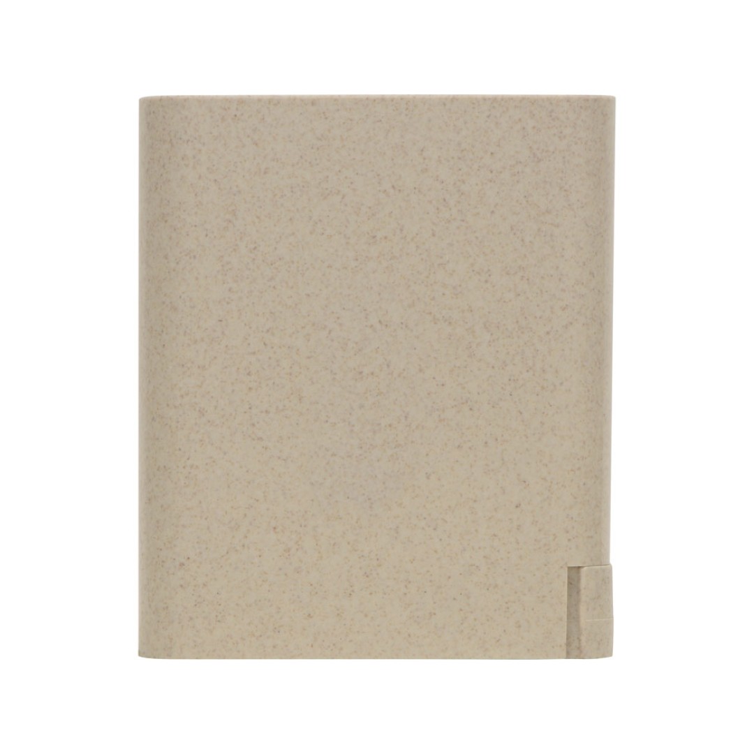 Настольный органайзер Cubic из пшеничного волокна с функцией беспроводной зарядки и выходами USB