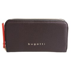 Кошелёк женский BUGATTI Ella, тёмно-коричневый, полиуретан, 19х2х10 см