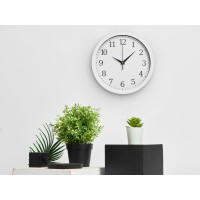 Пластиковые настенные часы  диаметр 25,5 см "Yikigai", белый