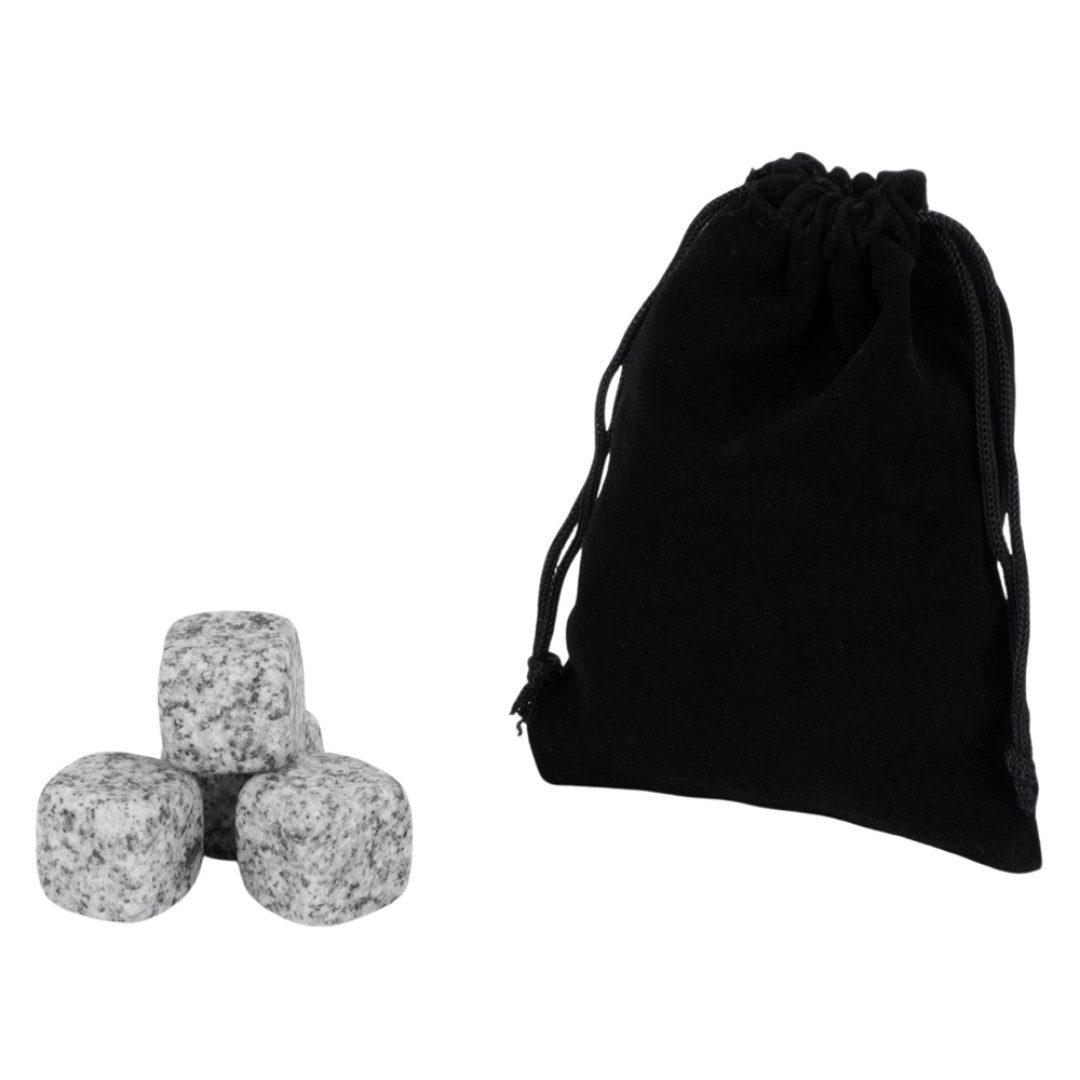 Камни для виски «Gentleman» в бархатном мешочке, 4 шт, серый