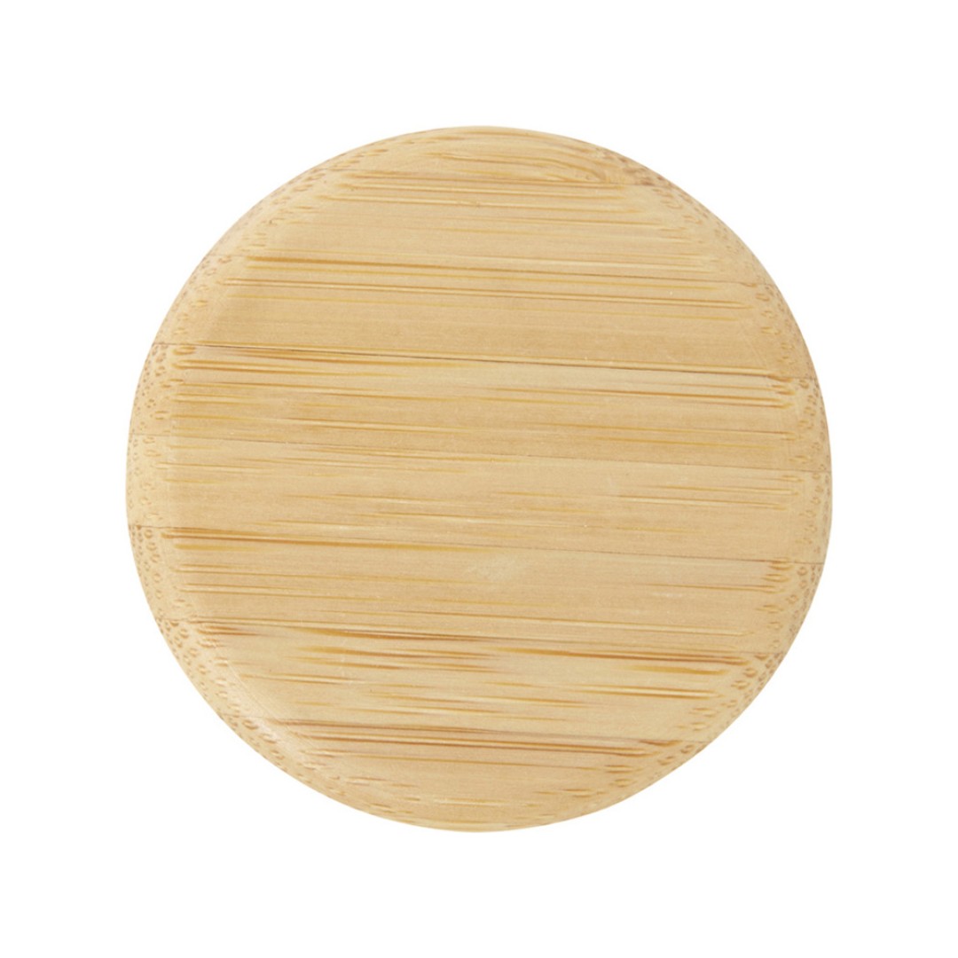 Стеклянная бутылка для воды Porto объемом 500 мл с силиконовой ручкой и бамбуковой крышкой - Brick