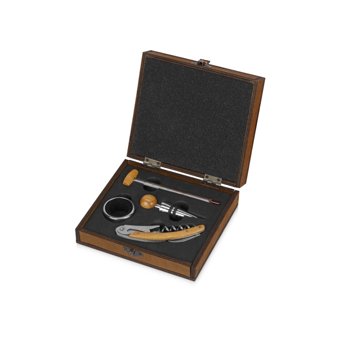 Набор аксессуаров для вина «Бомонт», коричневый замочек