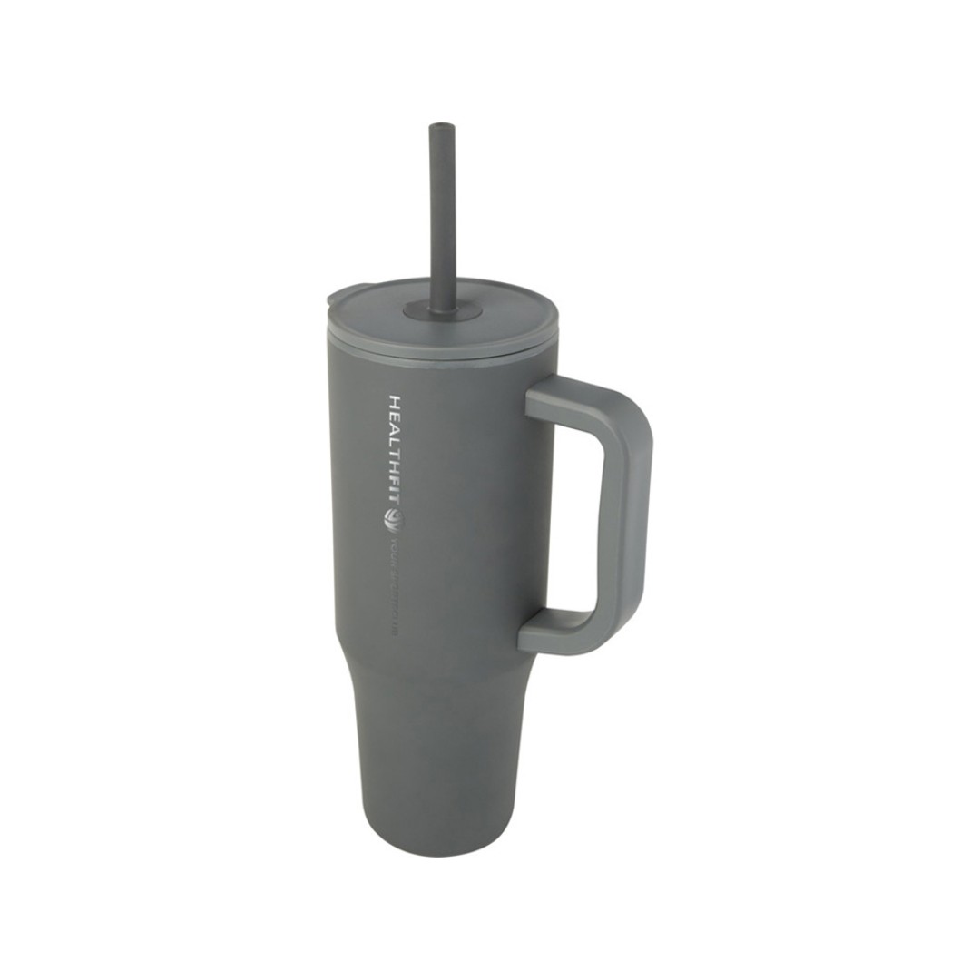 Brady термостакан с силиконовой трубочкой, 900 мл, сертифицированный согласно RCS- Серый