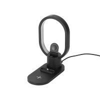 Беспроводная зарядная станция 4-в-1 "Portal" c лампой, 15 Вт, черный