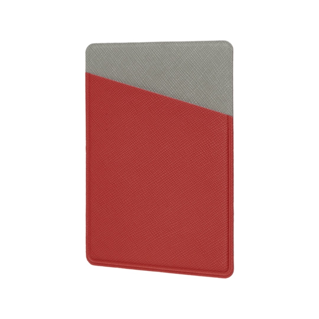 Картхолдер на 3 карты типа бейджа "Favor", красный/серый