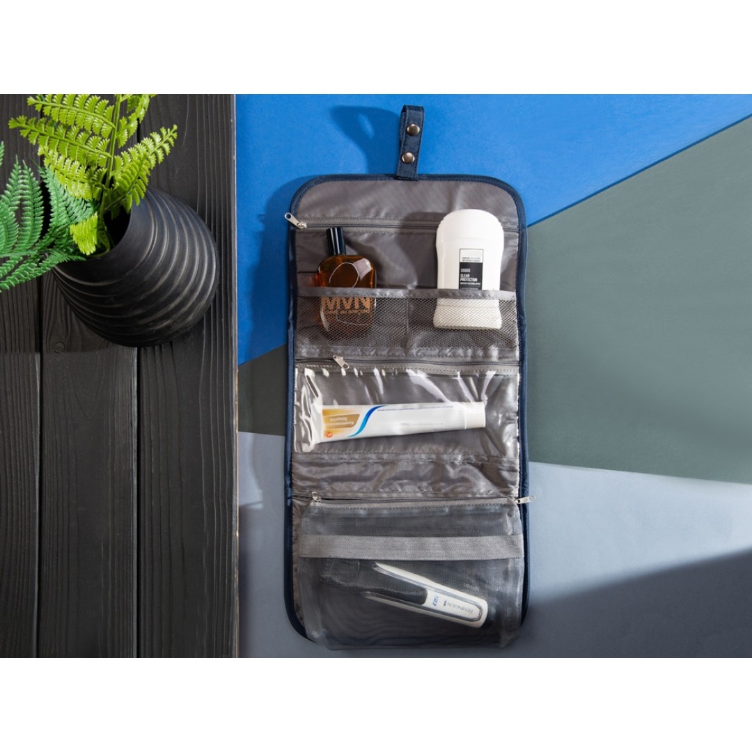 Несессер для путешествий со съемной косметичкой "Flat", темно-синий