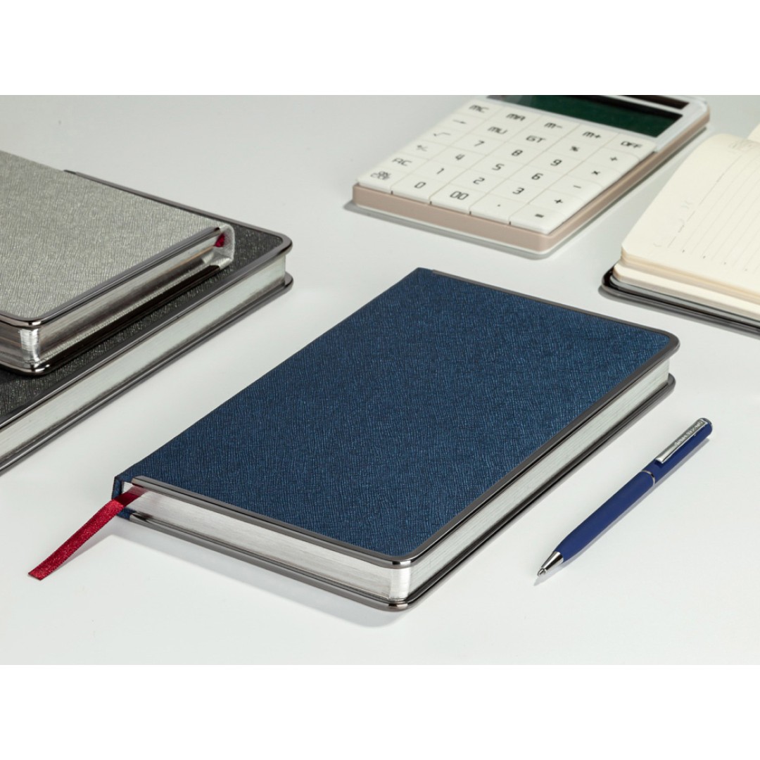 Ежедневник А5 недатированный «Bridge», синий/серебристый