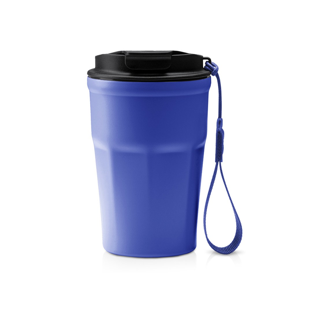 Термокружка KEURY из нержавеющей стали с двойными стенками и ручкой с керамической слоем, синий