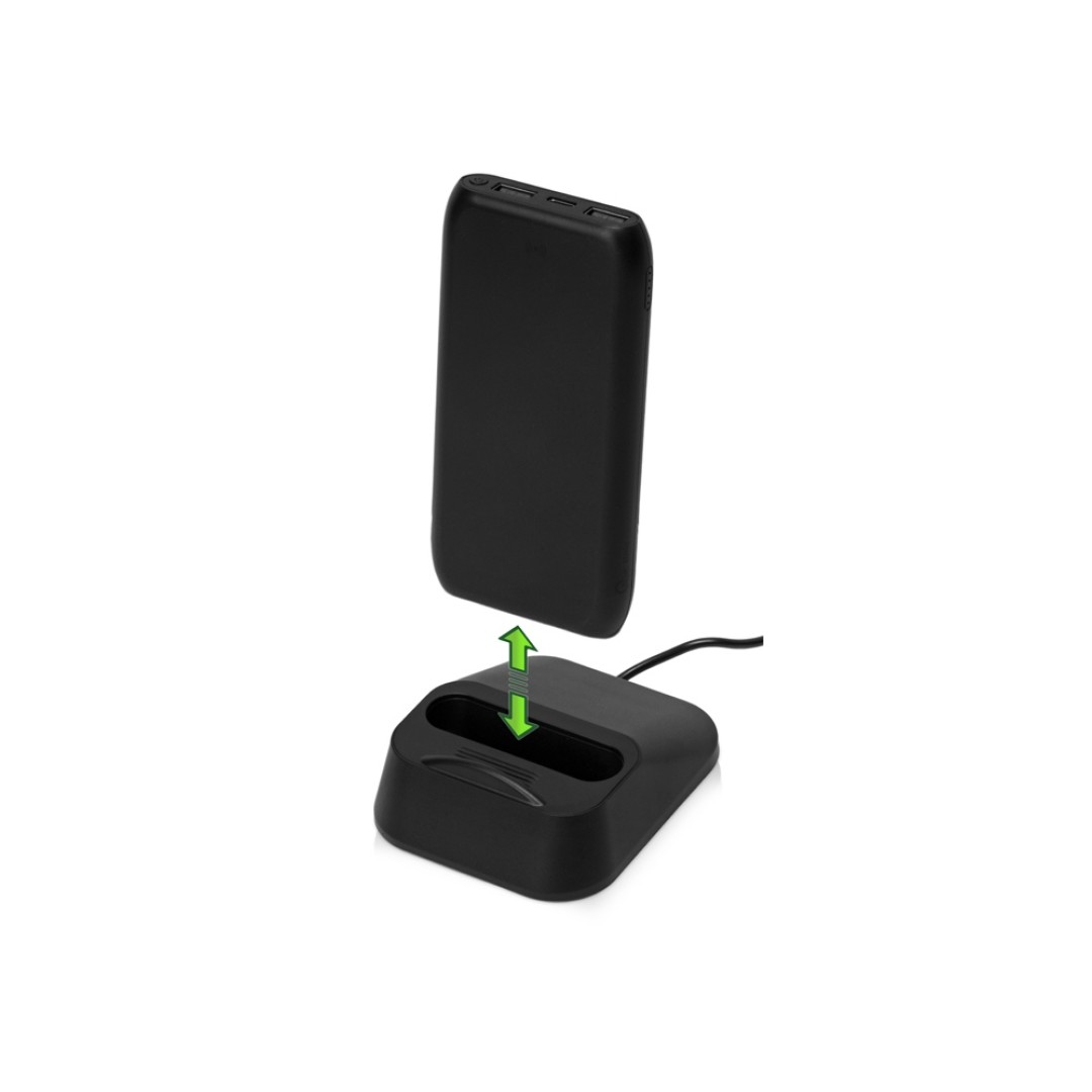 Портативное беспроводное зарядное устройство с док-станцией "Uniq", 10000 mah, черный