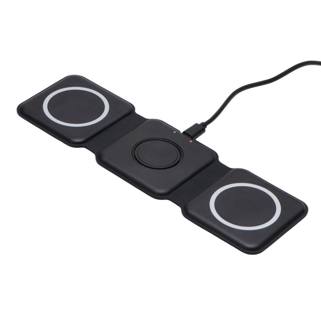 Беспроводное зарядное устройство 3-в-1 «Road», 15 Вт, черный