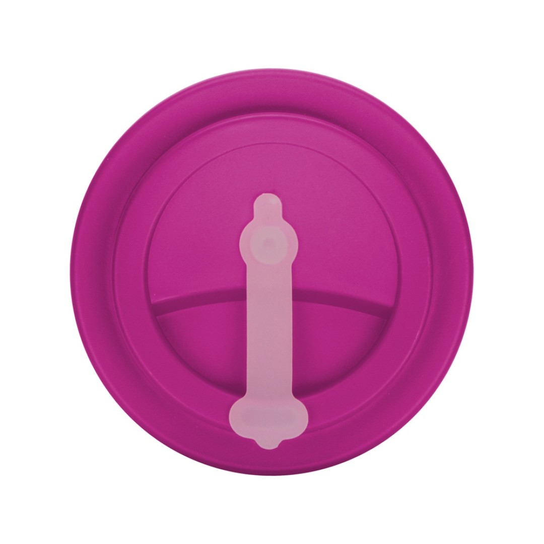 Пластиковый стакан Take away с двойными стенками и крышкой с силиконовым клапаном, 350 мл, белый/фуксия