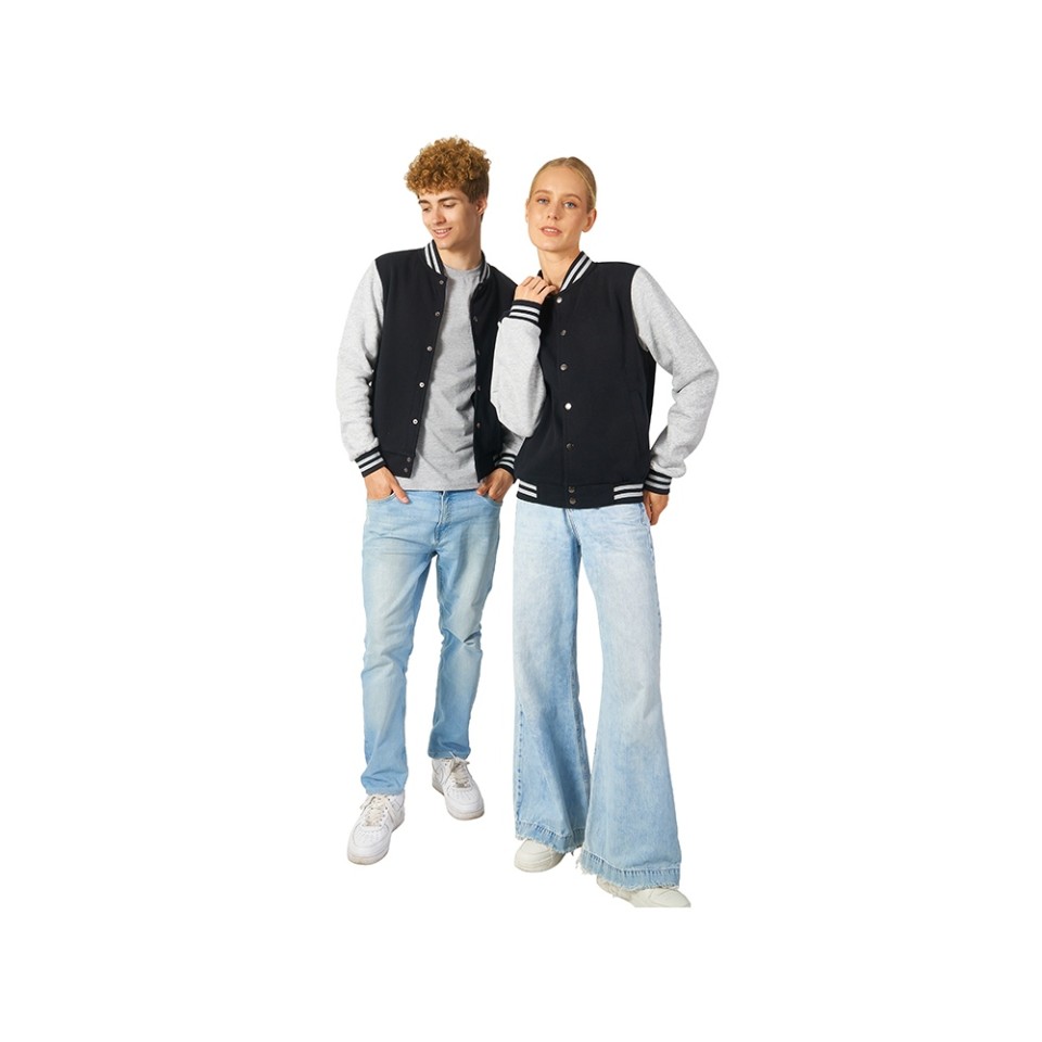 Бомбер «Oxford», черный/серый меланж, унисекс