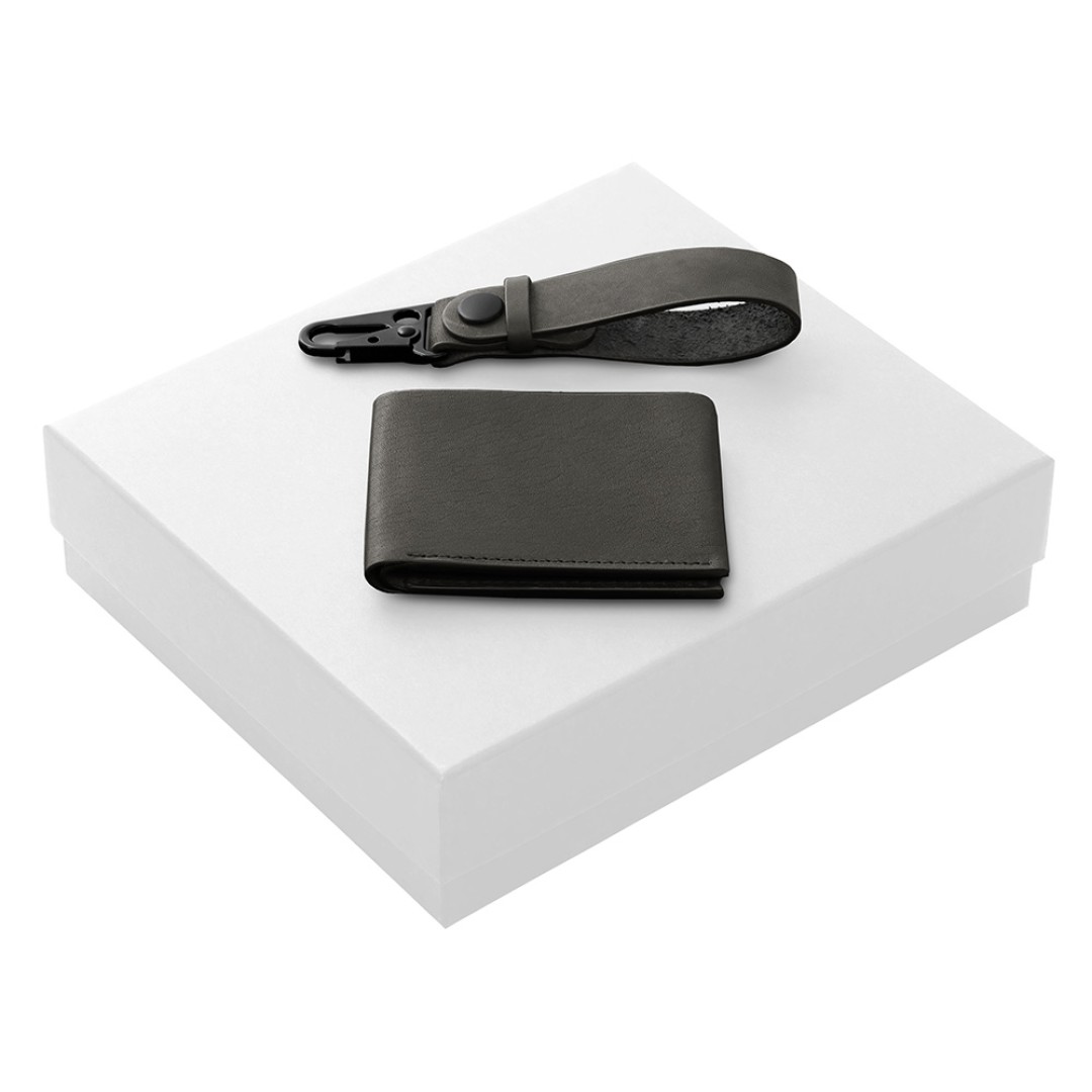 Подарочный набор Long River: кошелек, ремешок для ключей (без лого Long River), белая коробка