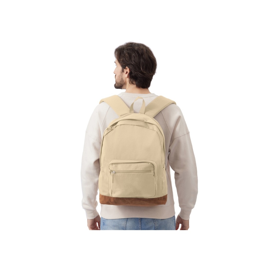 Рюкзак Shammy с эко-замшей для ноутбука 15", молочный