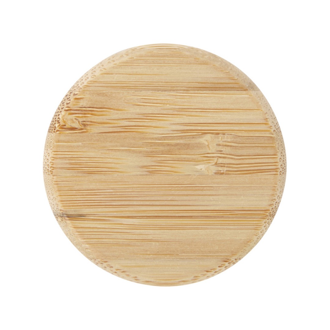 Стеклянная бутылка для воды Porto объемом 500 мл с силиконовой ручкой и бамбуковой крышкой - сплошной черный