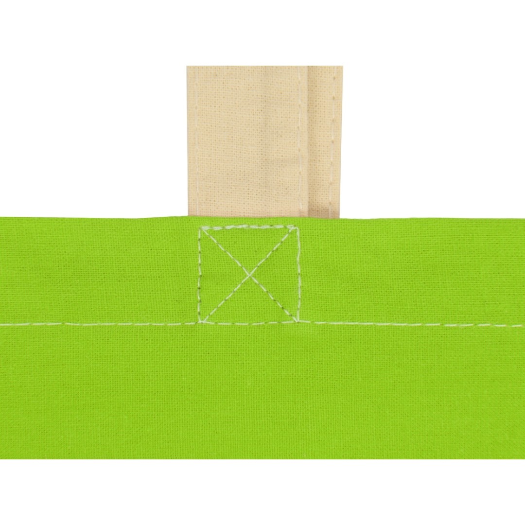 Сумка для шопинга Twin двухцветная из хлопка, 180 г/м2, зеленое яблоко/натуральный