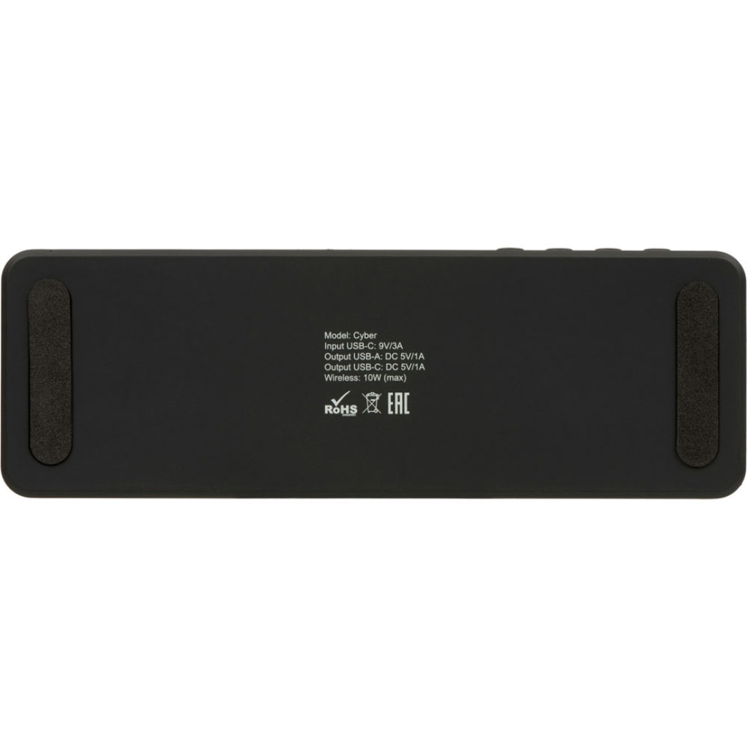 Часы с беспроводной зарядкой "Cyber", 10 Вт