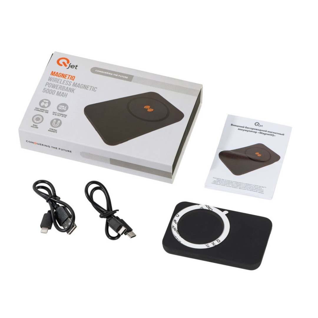 Магнитный беспроводной внешний аккумулятор "MagnetIQ", 5000 mah, 10 W, серый Cool gray 7C