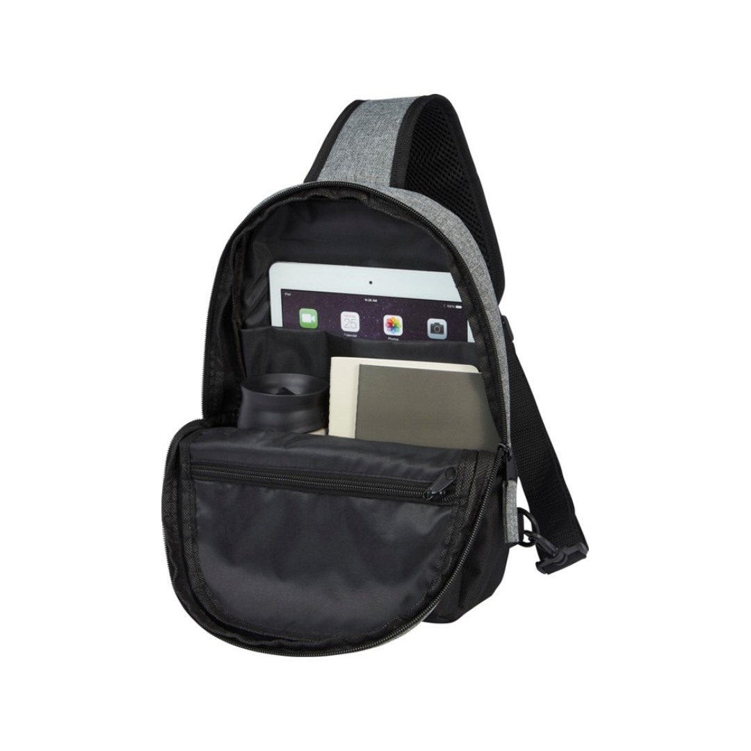 Двухцветная сумка на одно плечо Reclaim объемом 3,5 л, изготовленная из переработанных материалов по стандарту GRS , серый яркий