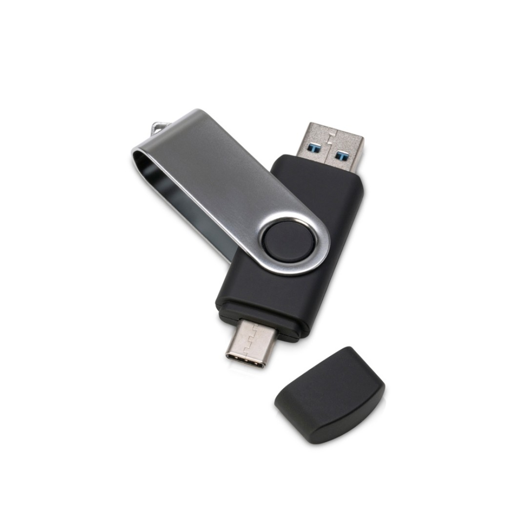 USB3.0/USB Type-C флешка на 32 Гб «Квебек C», черный