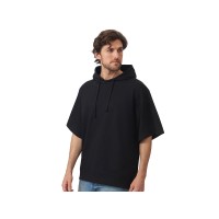 Худи оверсайз с коротким рукавом «Warsaw» унисекс, черный