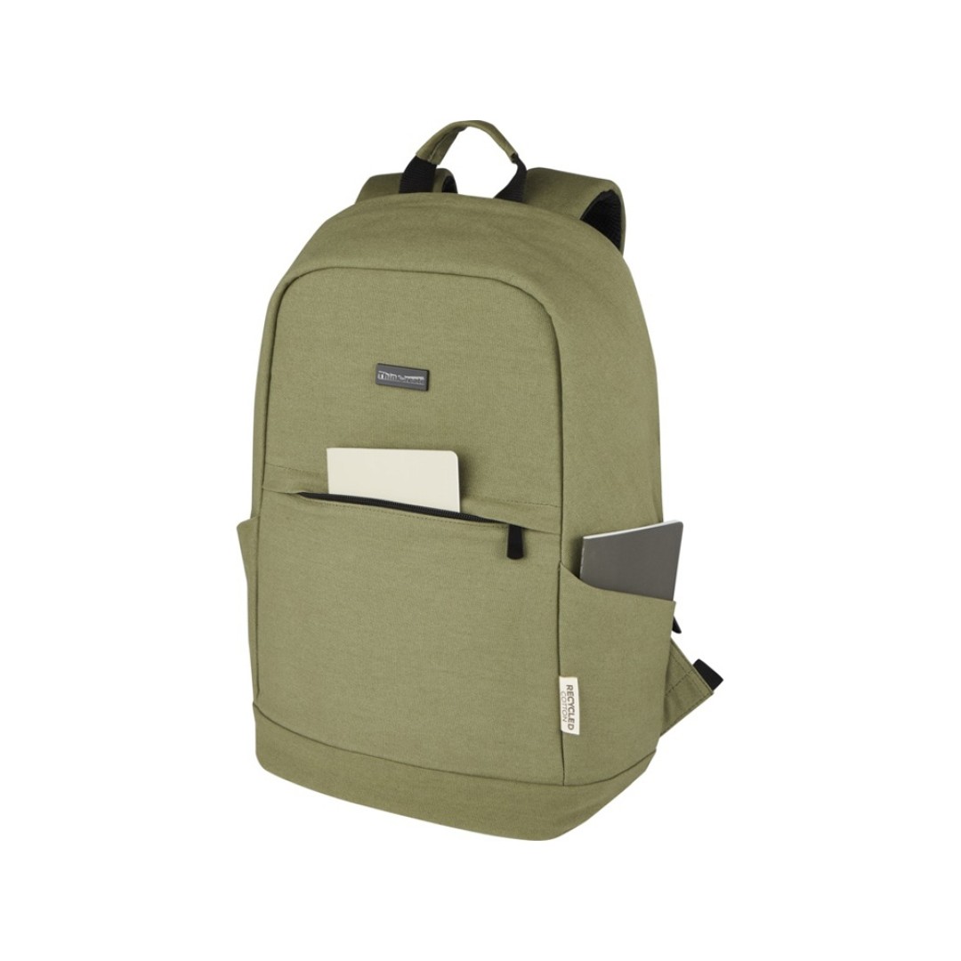 Рюкзак для ноутбука 15,6 дюймов с защитой от кражи Joey объемом 18 л из брезента, переработанного по стандарту GRS, оливковый