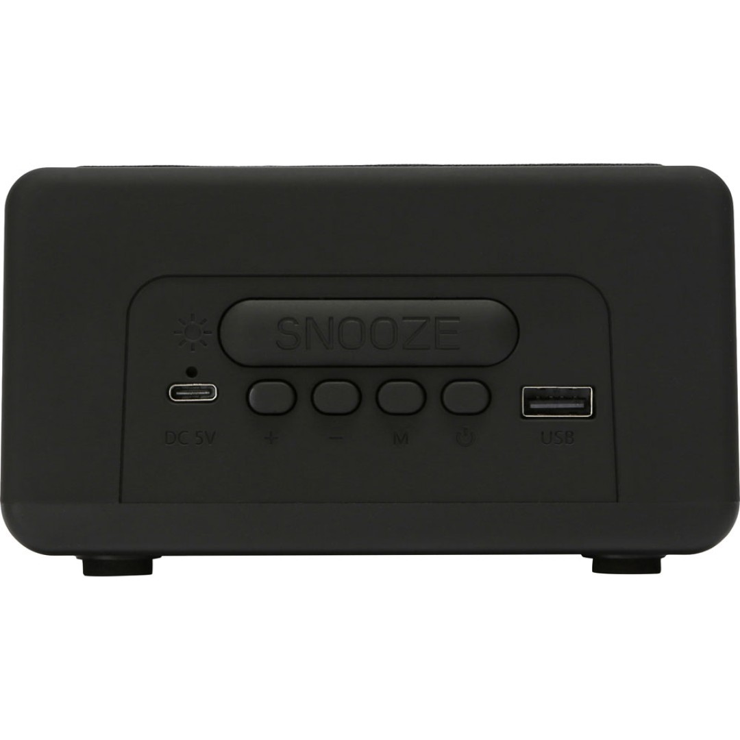 Беспроводная колонка с часами и функцией беспроводной зарядки «Sentry», черный