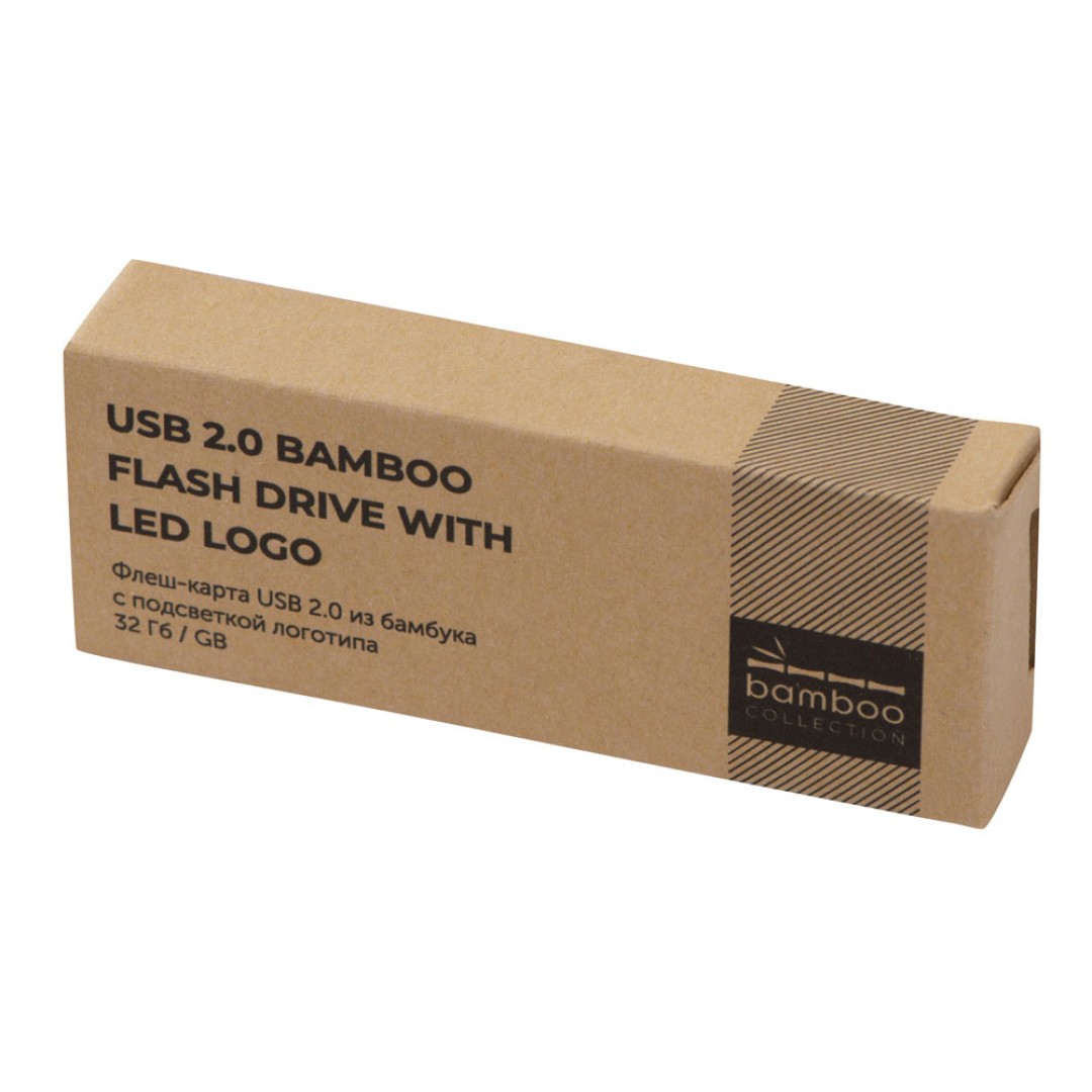 USB 2.0- флешка на 32 Гб c подсветкой логотипа «Bamboo LED»