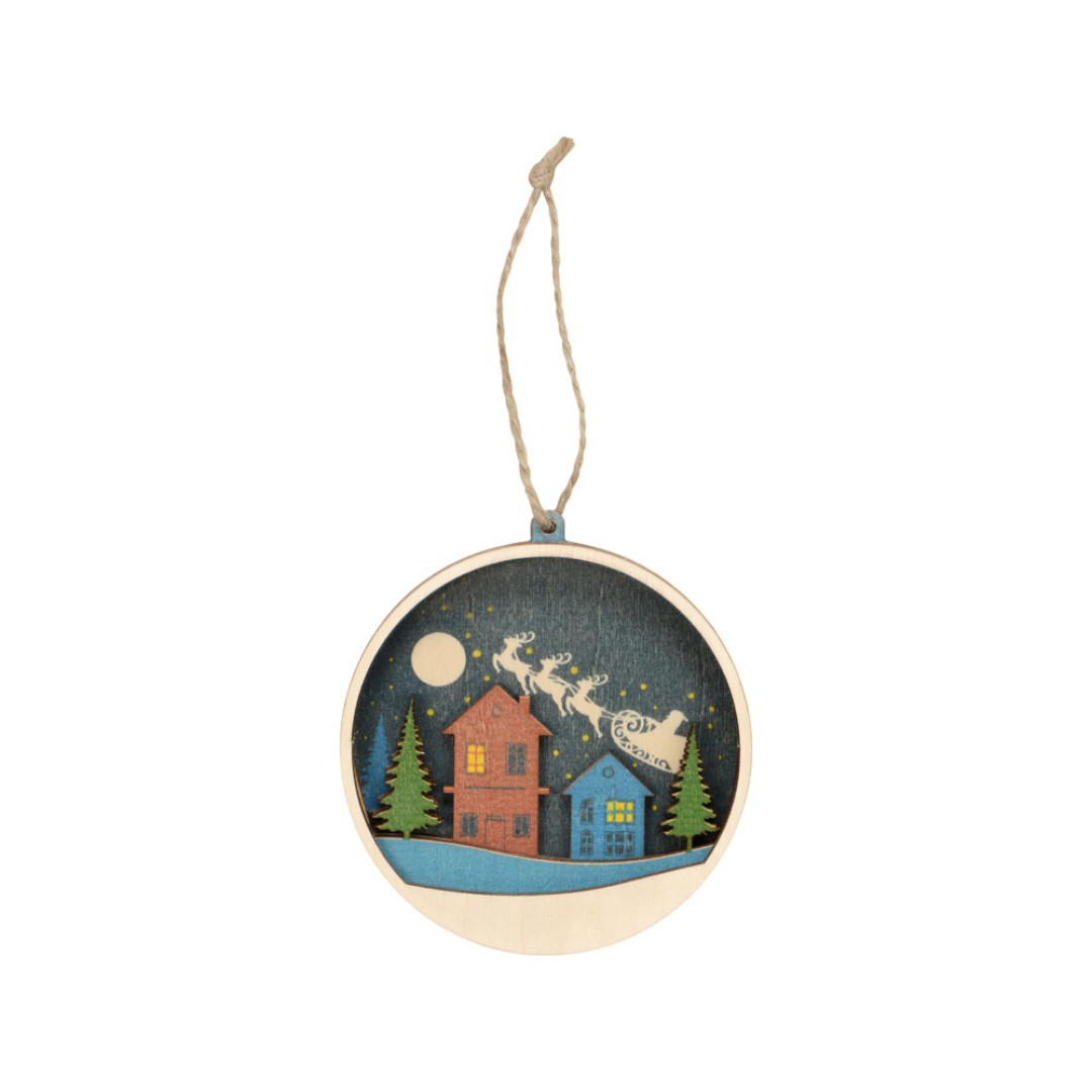 Подвеска деревянная многослойная «Ночь перед рождеством»