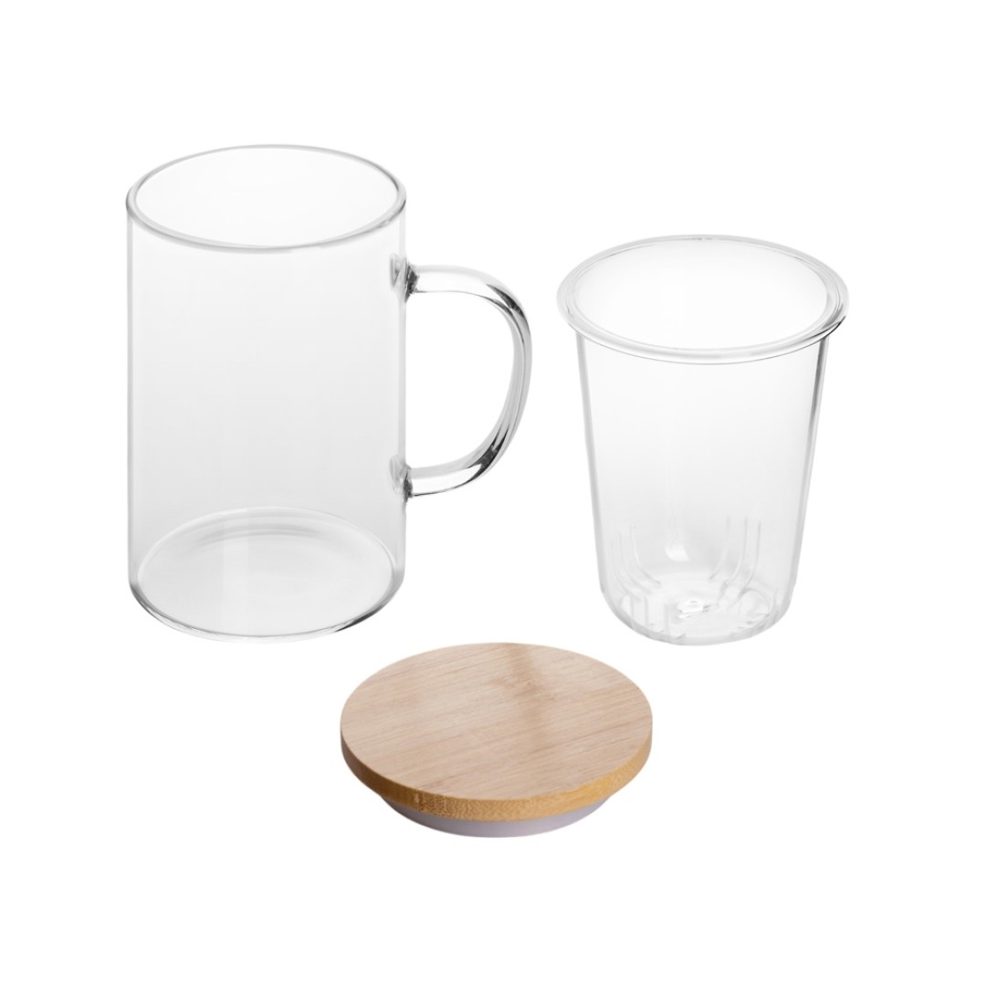 Стеклянная кружка с заварочной емкостью "Milfoil"