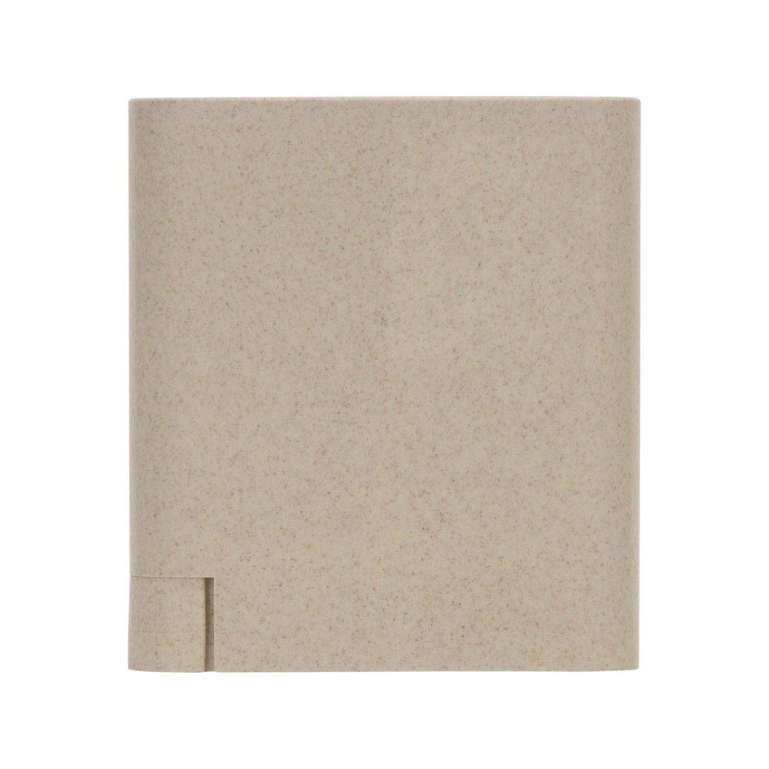 Настольный органайзер Cubic из пшеничного волокна с функцией беспроводной зарядки и выходами USB