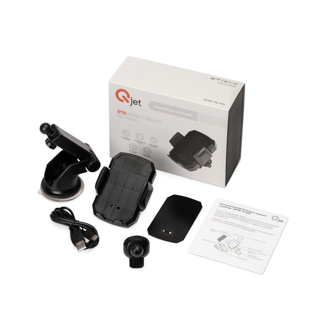 Автомобильное беспроводное зарядное устройство "OptIQ", 10 Вт, черный
