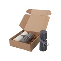 Набор свечей с гранями "Vela", темно-серый, белый