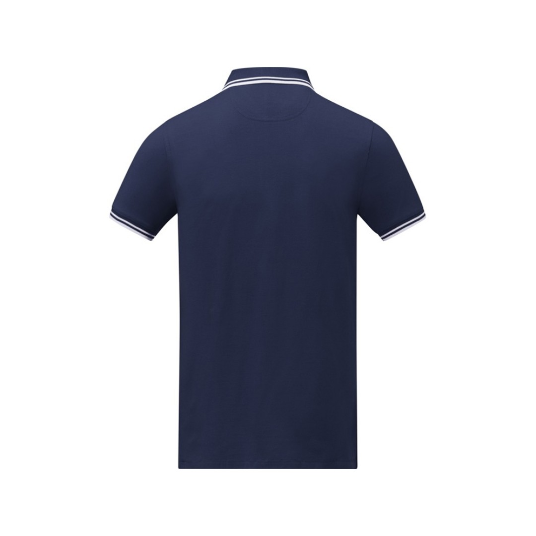 Amarago Мужское поло с коротким рукавом и контрастной отделкой, темно-синий