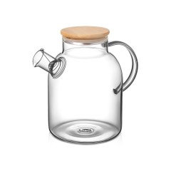 Стеклянный чайник с бамбуковой крышкой "Sencha M"