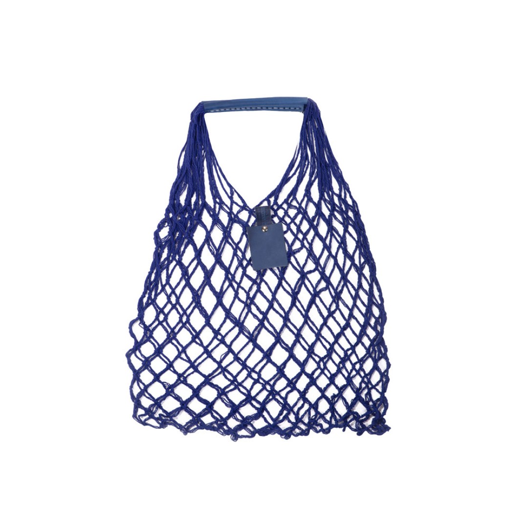 Авоська Dream М "old style" 15 литров с кожаными ручками, синий (12)