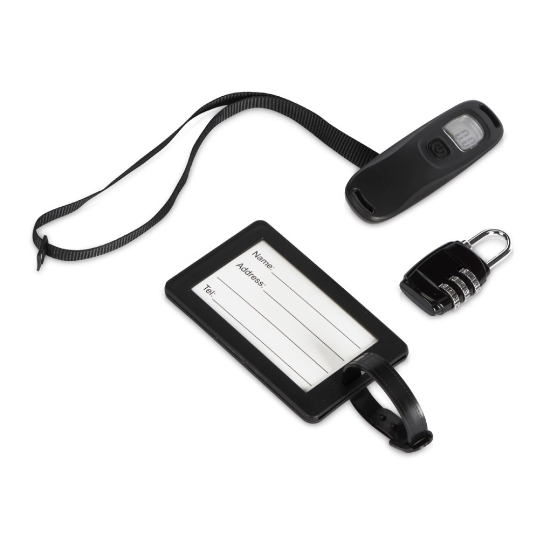 Набор для путешествия: весы, замок, бирка "World"