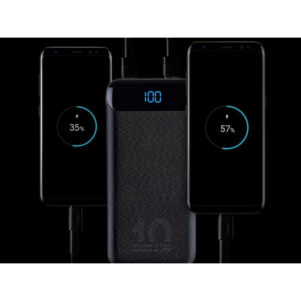 VA2540 (10 000mAh), QC/PD 20W внешний аккумулятор с дисплеем, черный