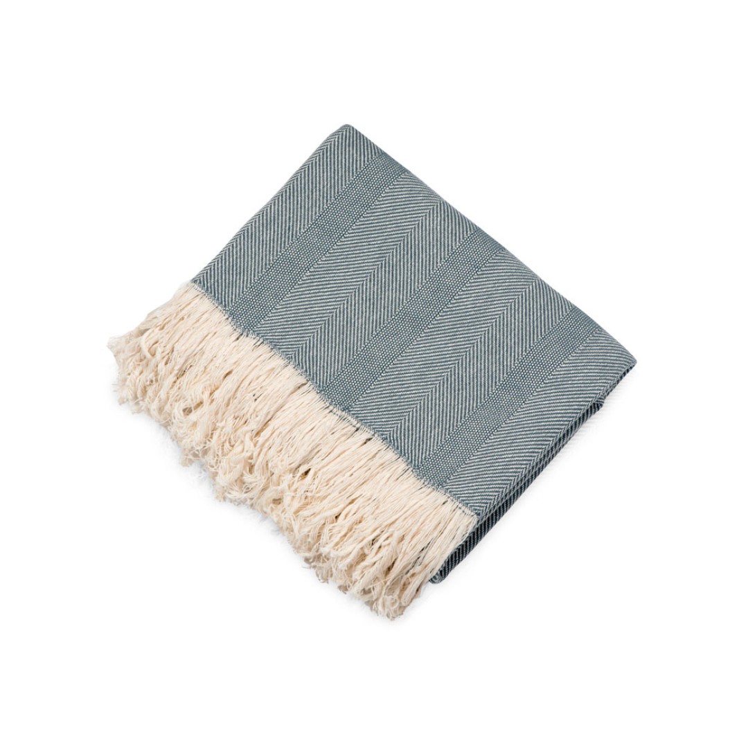 Подарочный набор с пледом, свечой и диффузором, синий