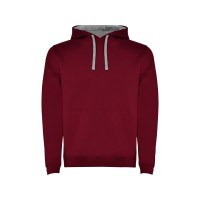 Толстовка с капюшоном "Urban" мужская, гранатовый/серый меланж