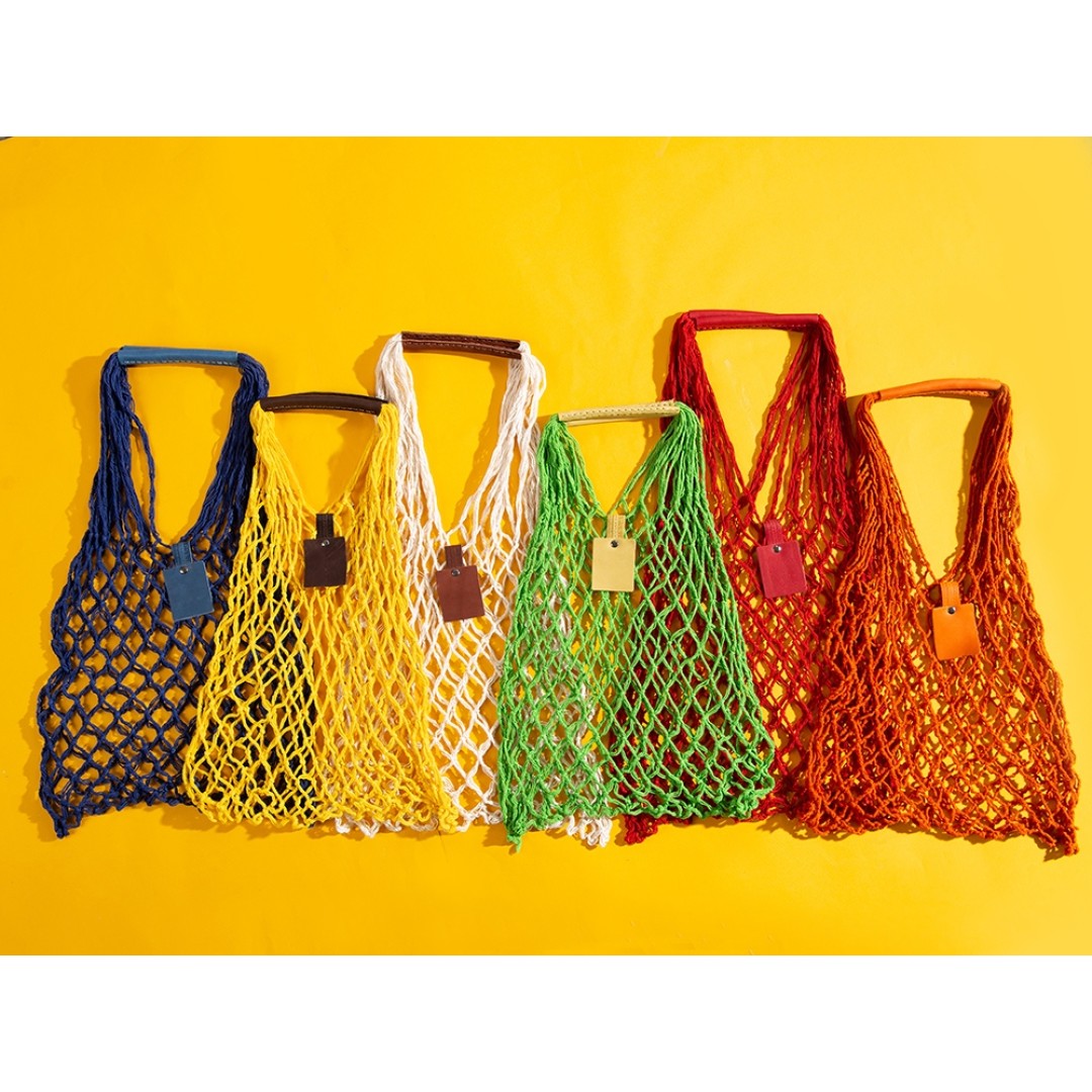 Авоська Dream М "old style" 15 литров с кожаными ручками, оранжевый (5)