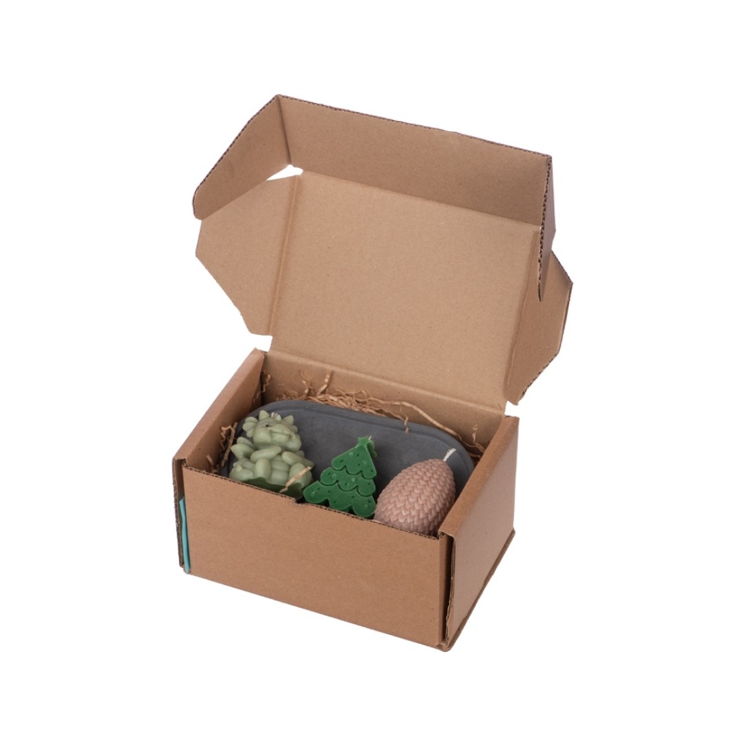 Свечи на подставке "Дракон, яйцо дракона, елочка"