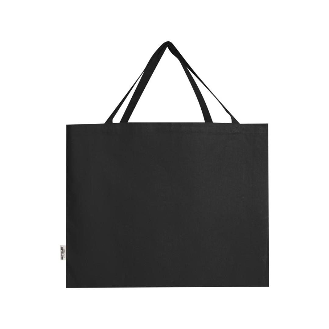 Odessa большая эко-сумка из переработанного хлопка, сертифицированного согласно GRS, плотностью 220 г/м2 - сплошной черный