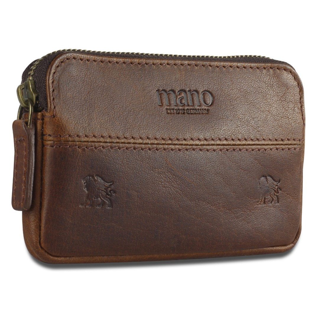 Ключница Mano "Don Leon", натуральная кожа в коричневом цвете, 12 х 7 см
