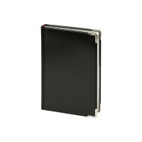 Ежедневник недатированный А5 "Sidney Nebraska", черный (серебряный обрез, серебряные уголки)