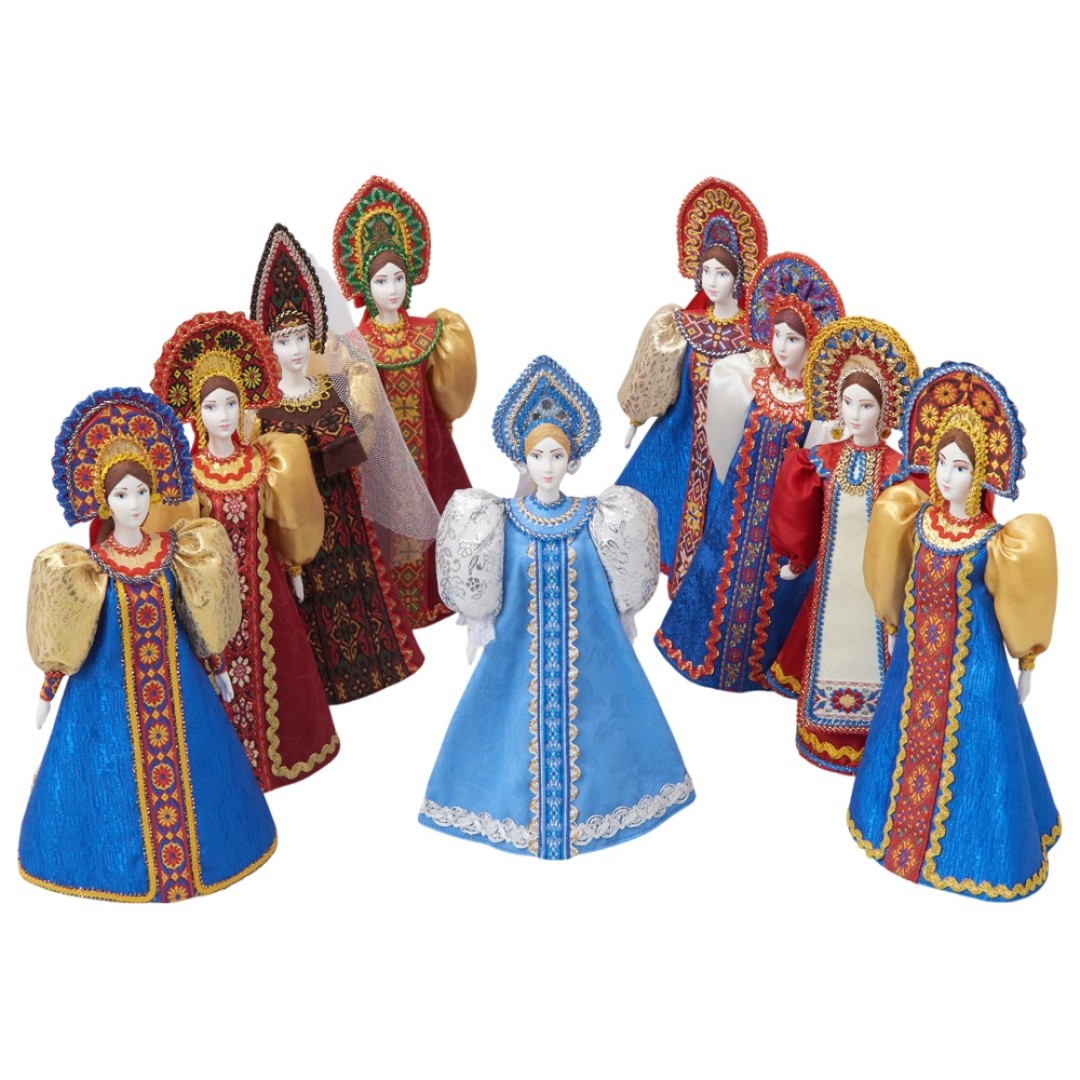 Подарочный набор: кукла фарфоровая, крем-мед, красный