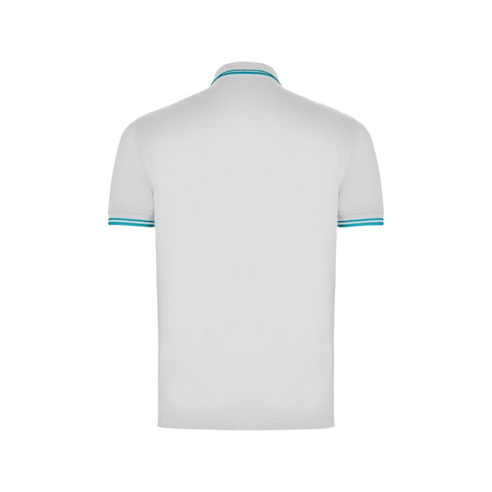 Рубашка поло "Montreal" мужская, белый/бирюзовый