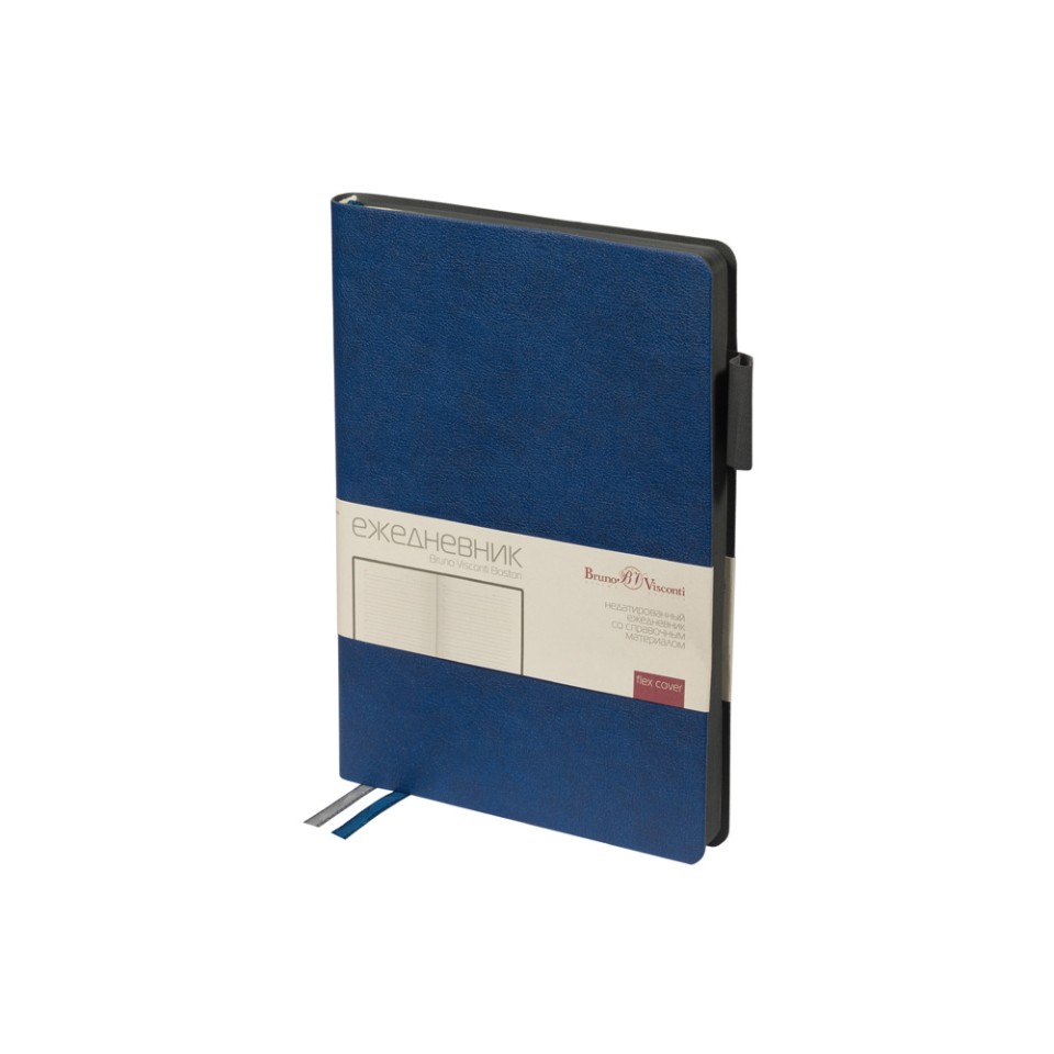 Ежедневник недатированный А5 «Boston», синий (серый обрез)